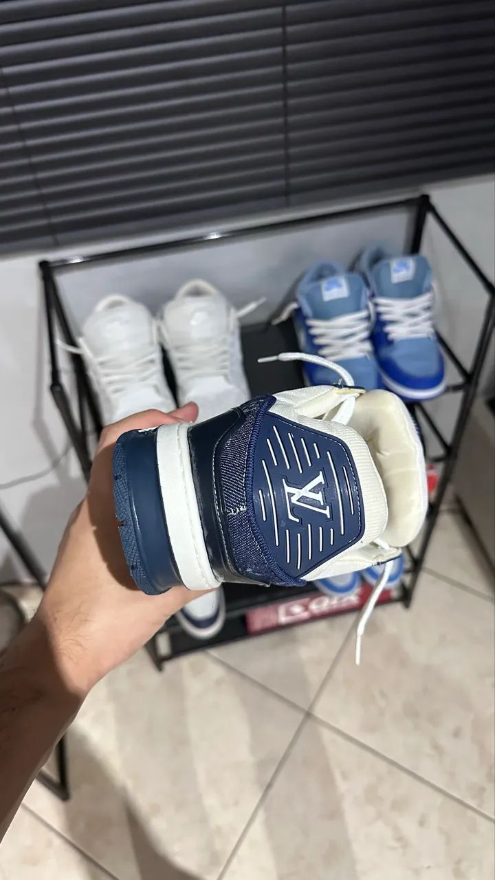 Tênis LV Trainer - AZUL E BRANCO - Foto 3