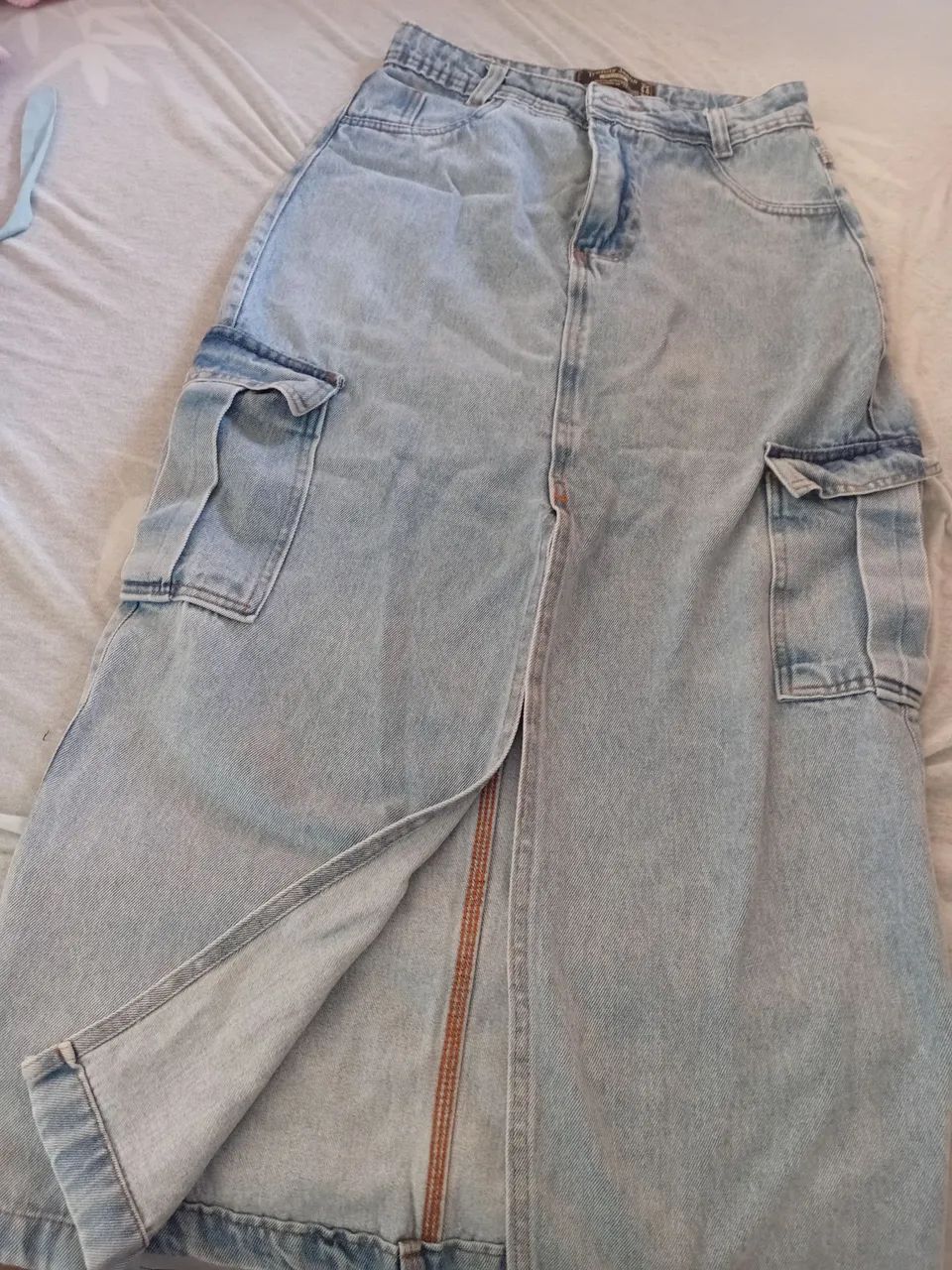 Saia jeans com fenda - Foto 2