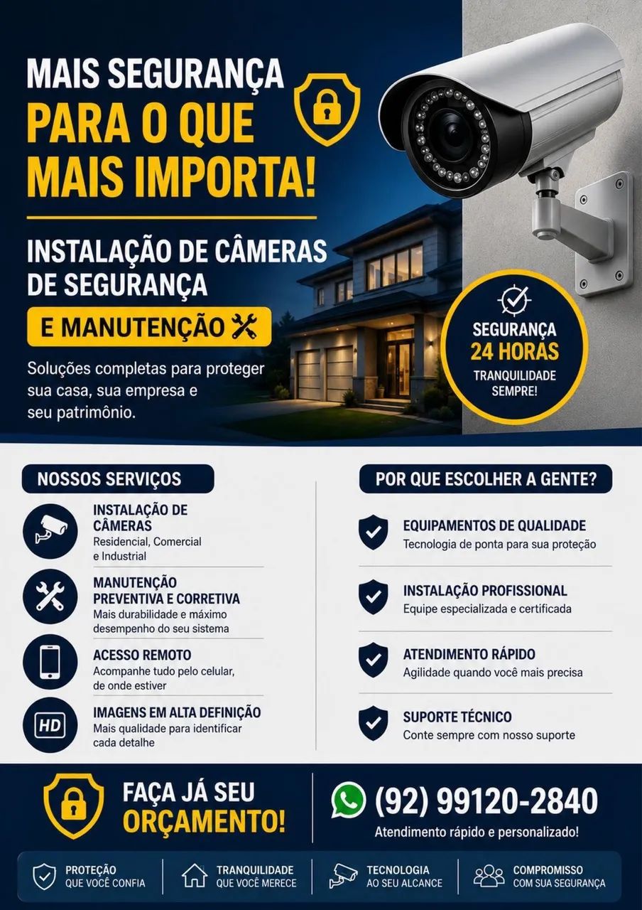 Instalação de câmeras de segurança 