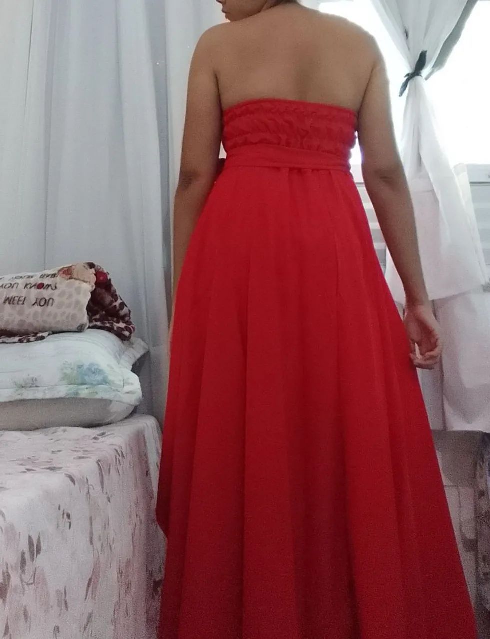 Vestido macaquinho tomara que caía midi/longo  - Foto 3