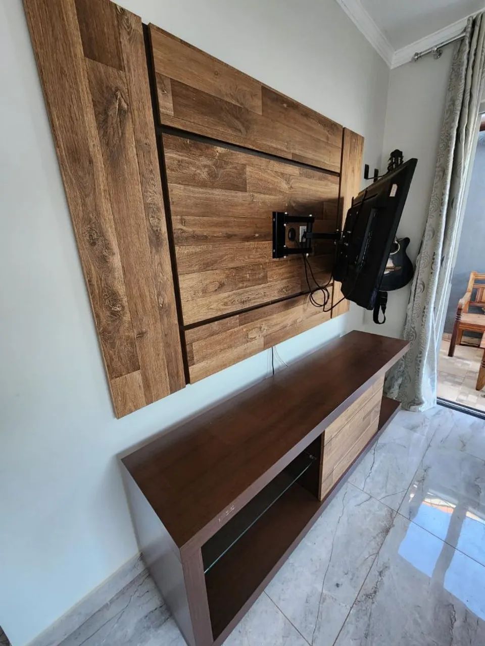 Rack com prateleiras, gavetas e painel em MDF. R$ 500,00 - Foto 2