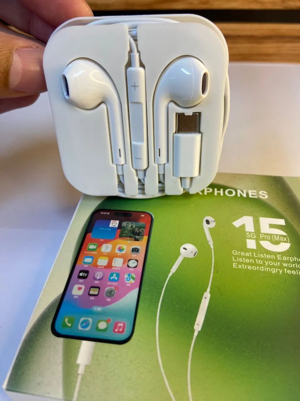 Fone de Ouvido Bluetooth com Fio para IPhone usb-C an2