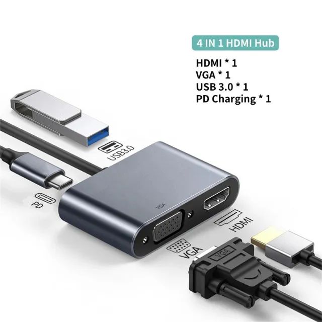 Hub Adaptador USB C para Vga / Hdmi - Foto 2