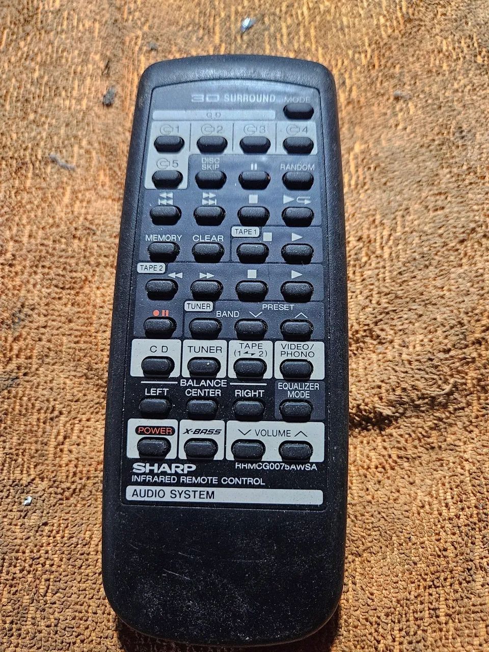 Controle remoto audio system sharp