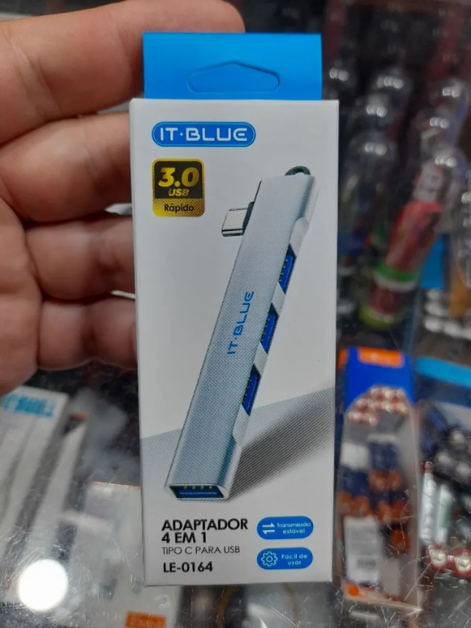 Hub Tipo-C para usb com 4 portas