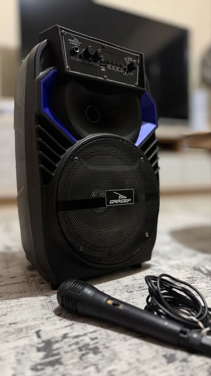 Caixa de Som Grasep Bluetooth 40W + Microfone