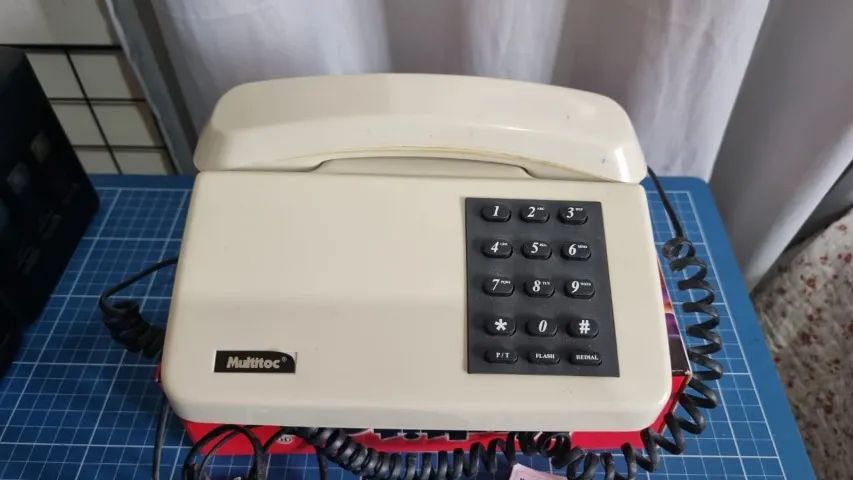 Telefone antigo Multitoc bege completo - Foto 2