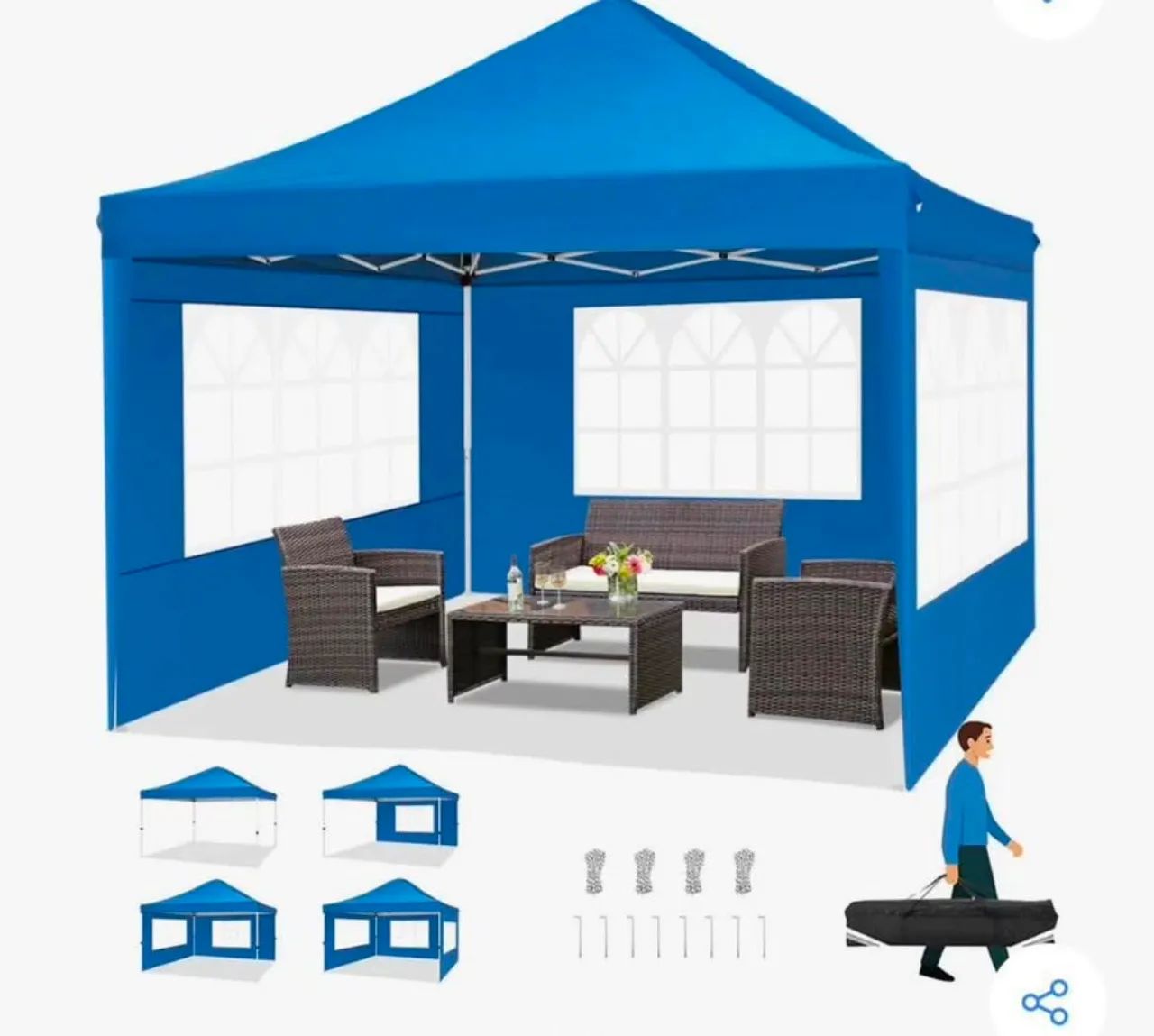 Tenda Sanfonada 3x3 Gazebo - Foto 3