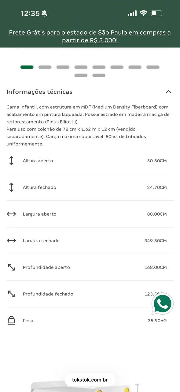 Minicama carrinho tokstok  - Foto 5