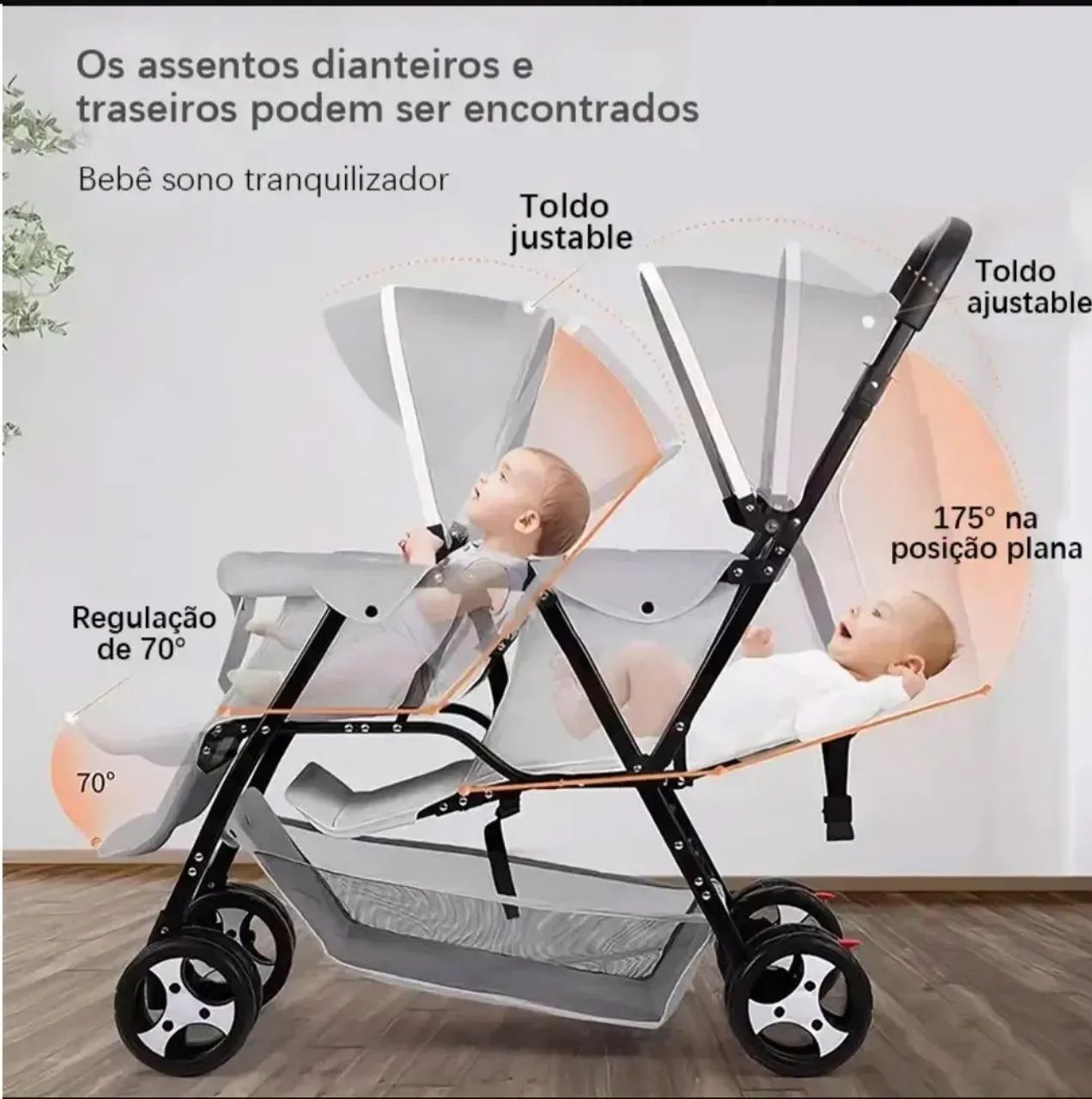 Carrinho Duplo gêmeos  - Foto 3