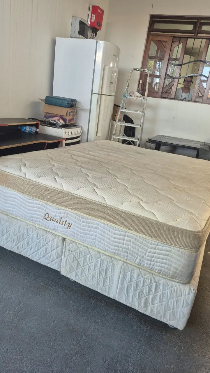 Cama Queem, colchão + box. Excelente condição de uso - Foto 3
