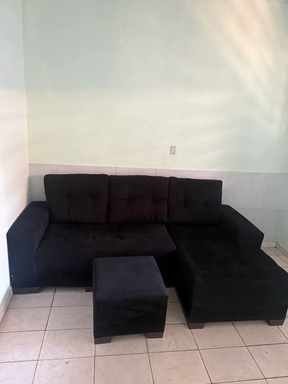 Sofá chaise cor preta , entrego  - Foto 2