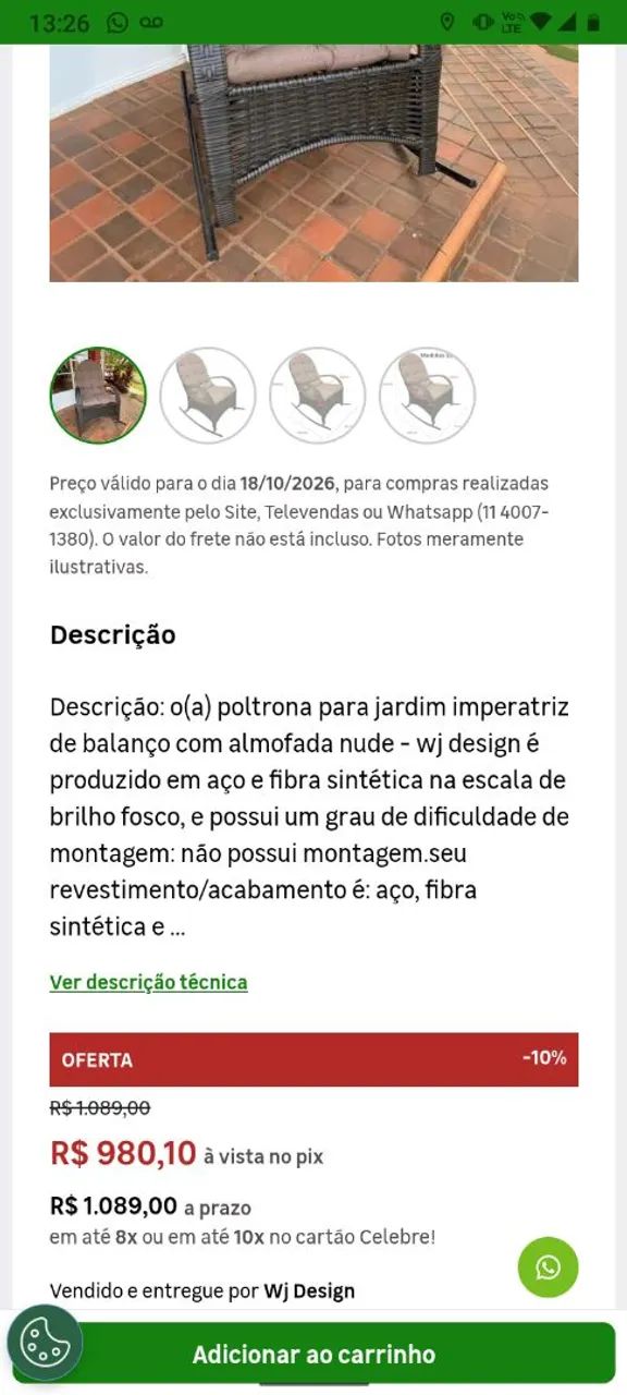 Cadeira de balanço  - Foto 2