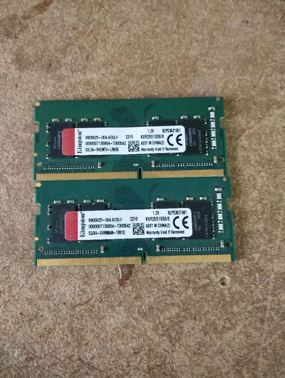 2 memórias ddr4 8gb notebook 