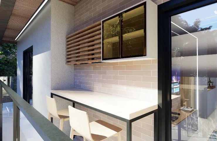 Edif FRENTE MAR, Apt. VISTA MAR, 2 dorm (1 suíte), banheiro social, gourmet churr, 70m2 - Foto 2