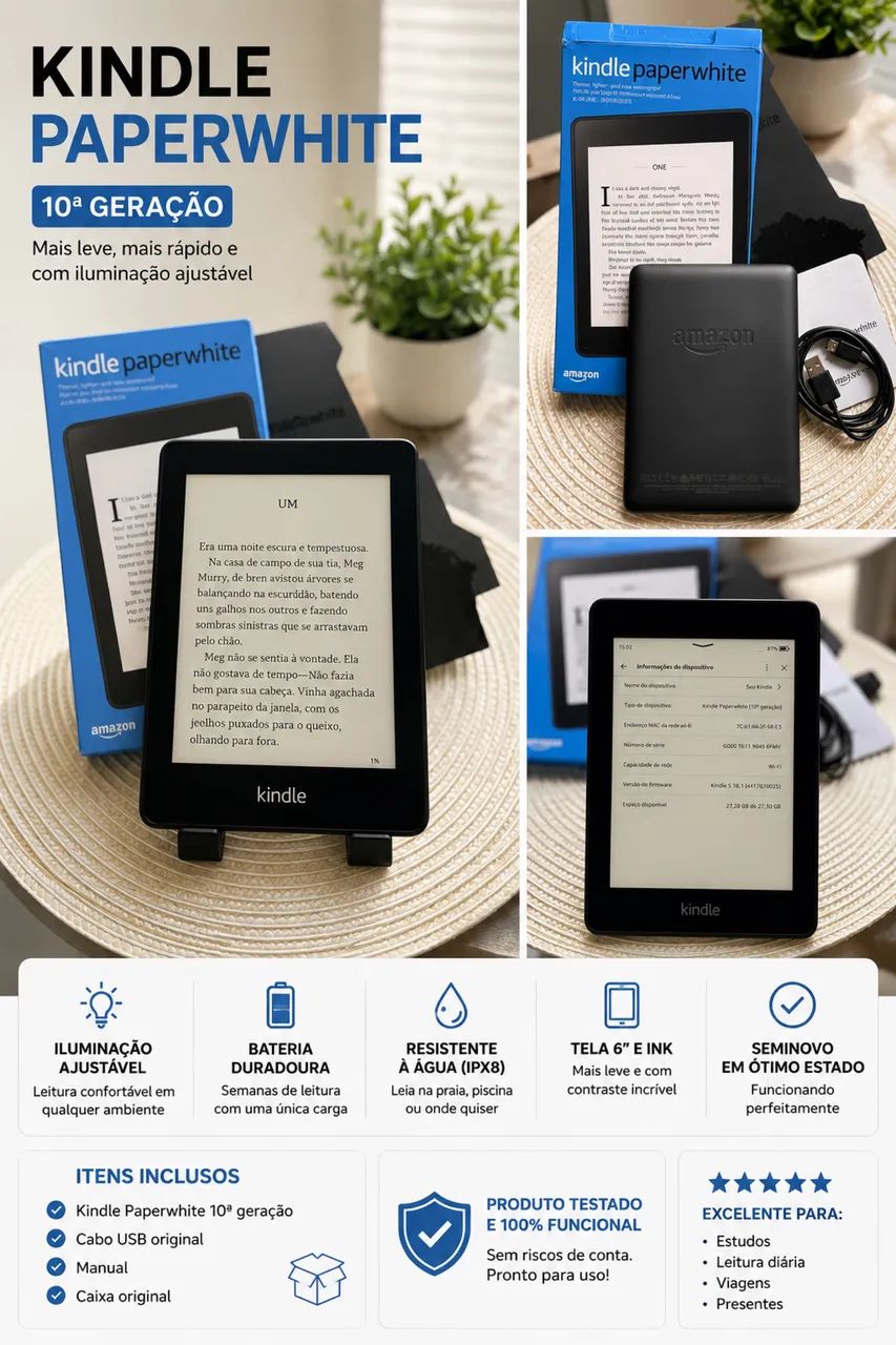 Kindle Paperwhite 10ª Geração 32GB - Excelente Oportunidade
