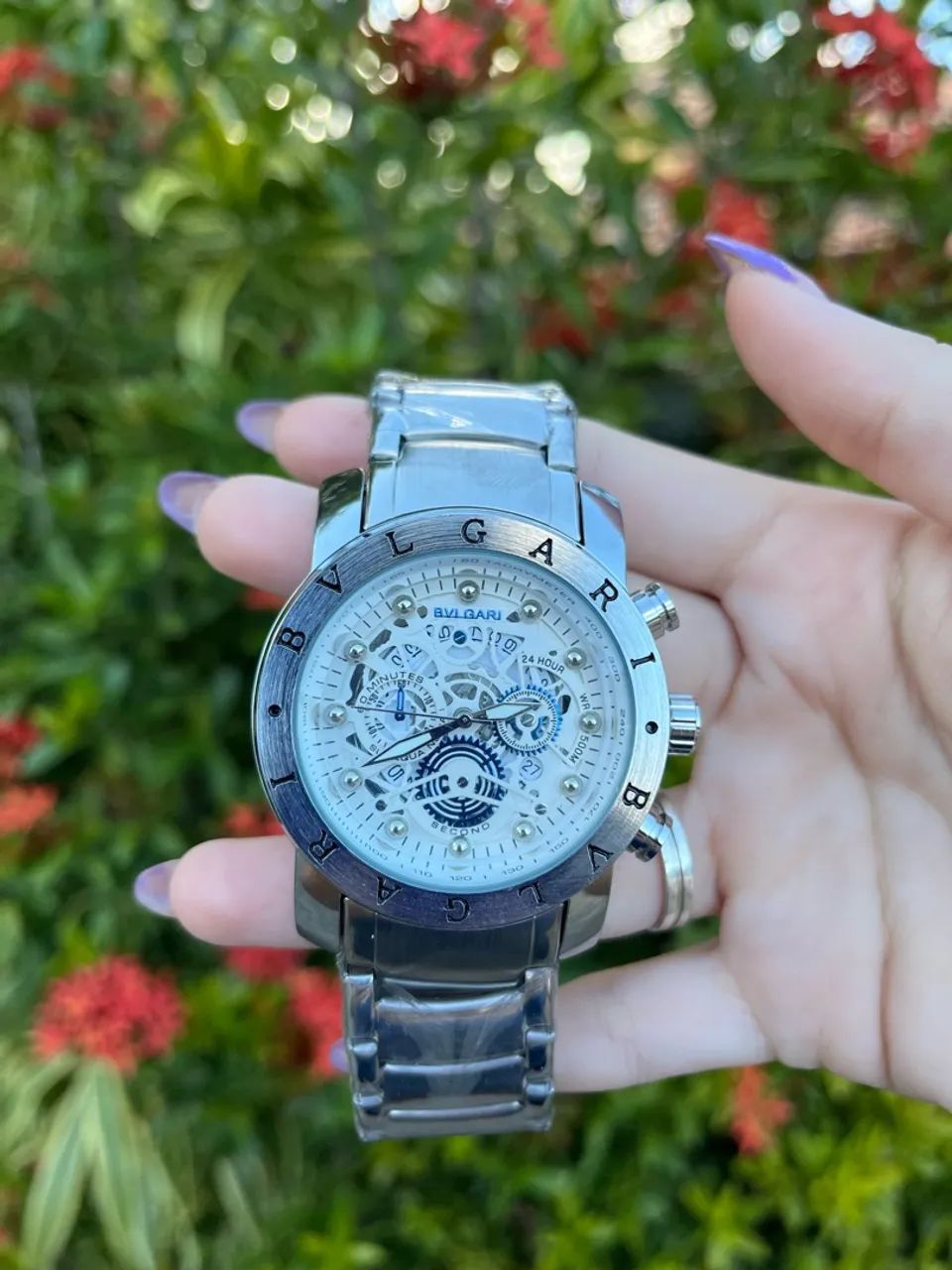 BVLGARI PEROLADO COM FUNDO DE VIDRO 