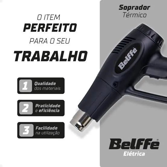 Soprador Térmico Profissional Preto - 1500W a 2000W Sem uso