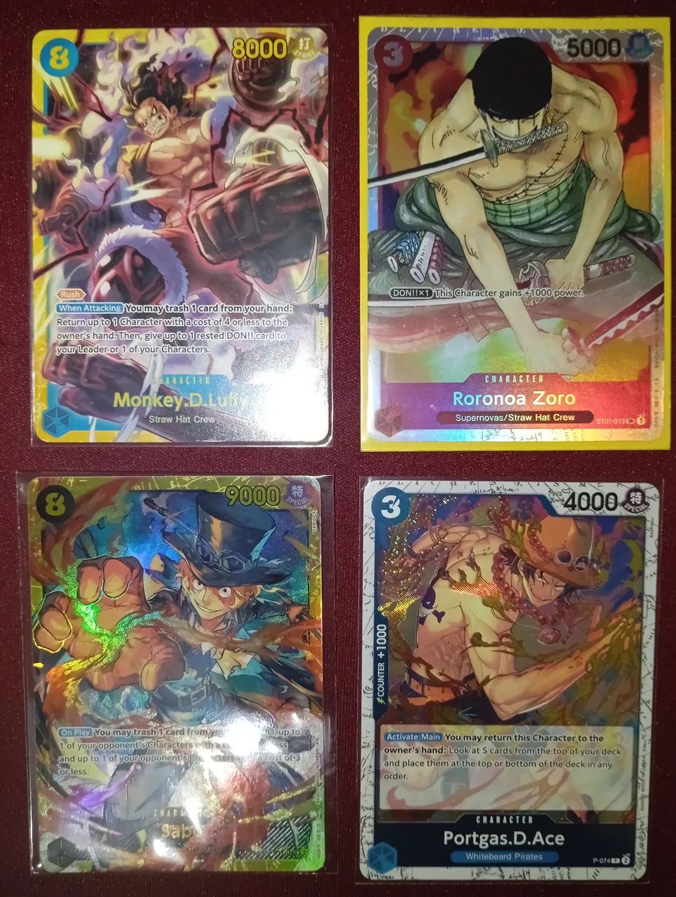 Cartas One Piece Originais Luffy Gear 5 Ace Law Sabo Zoro Usopp