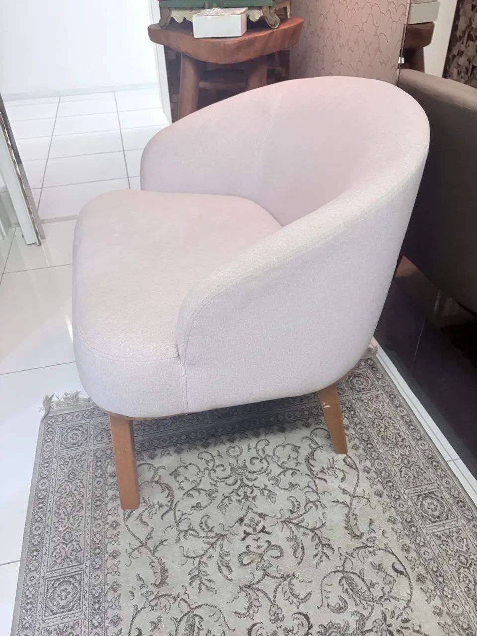Poltrona de tecido de linho design contemporâneo  - Foto 3