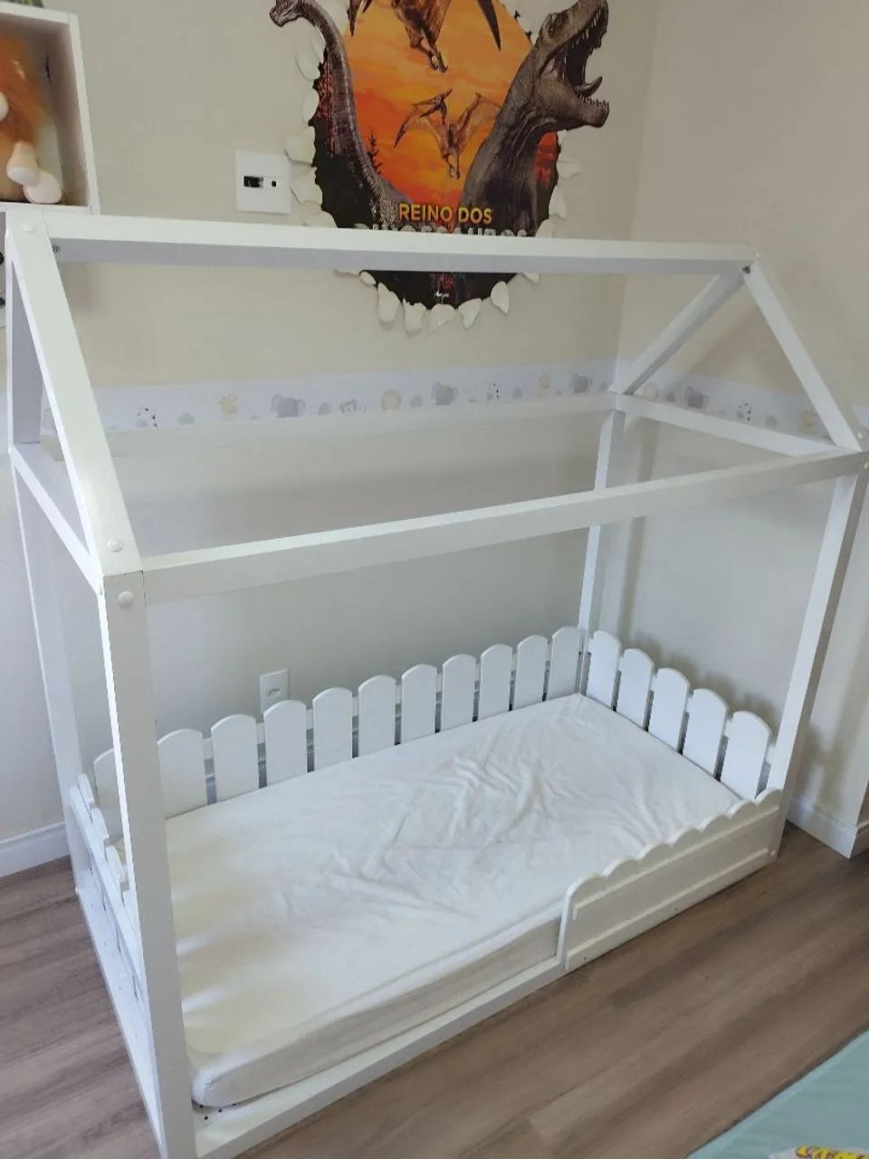 Mini cama montessoriana com colchão e almofadas safári  - Foto 4
