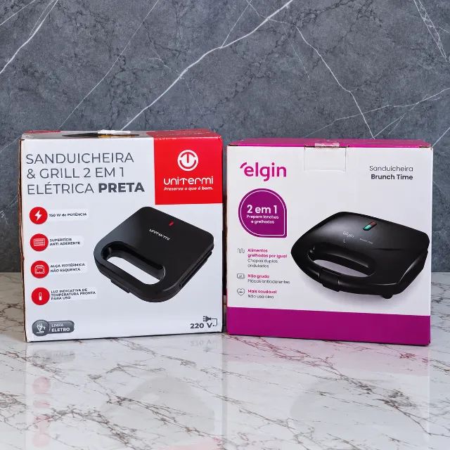 Sanduicheiras e Grill Elétrico 2 em 1