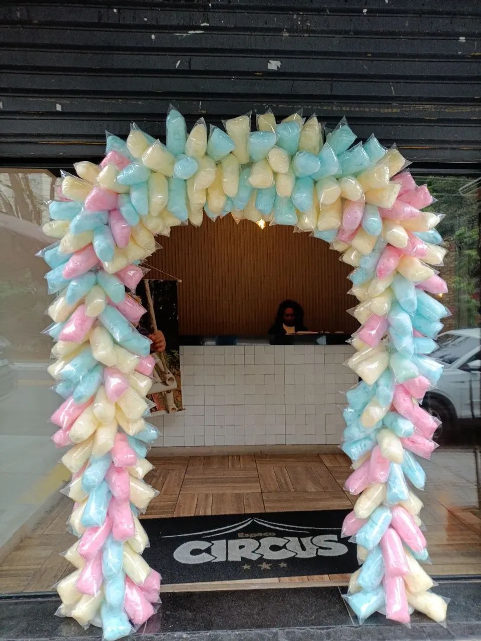 Arco de algodão doce 