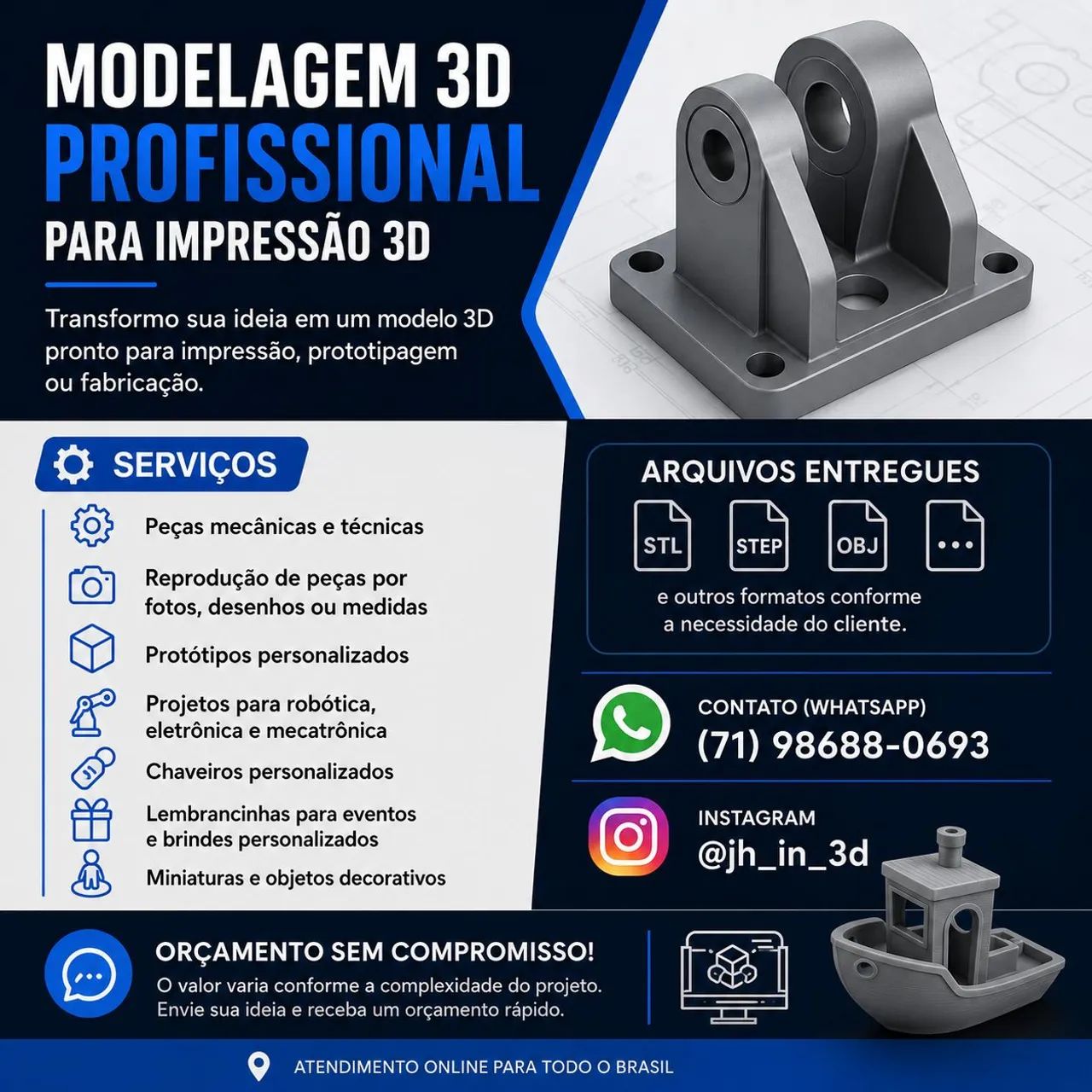 MODELAGEM 3D PROFISSIONAL PARA IMPRESSÃO 3D