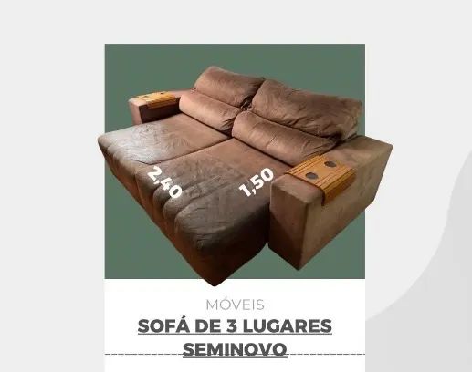 Sofá retrátil 03 lugares  - Foto 3