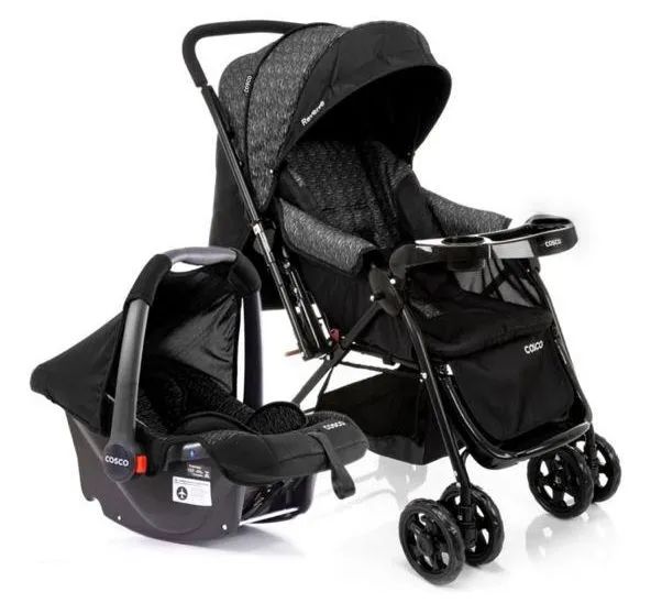 Carrinho de bebê com bebê conforto Cosco  - Foto 4