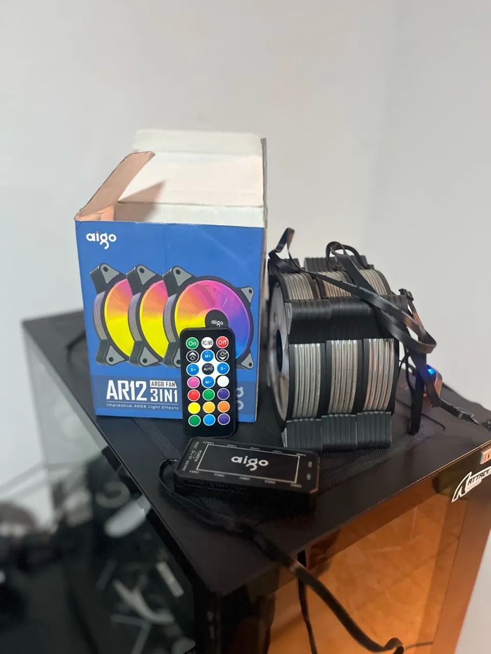 Fans ARGB aigo + controladora  - Foto 2