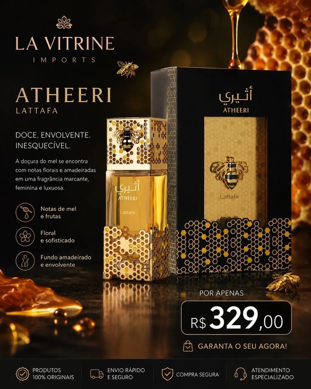 Perfume Árabe Atheeri - Abelhinha