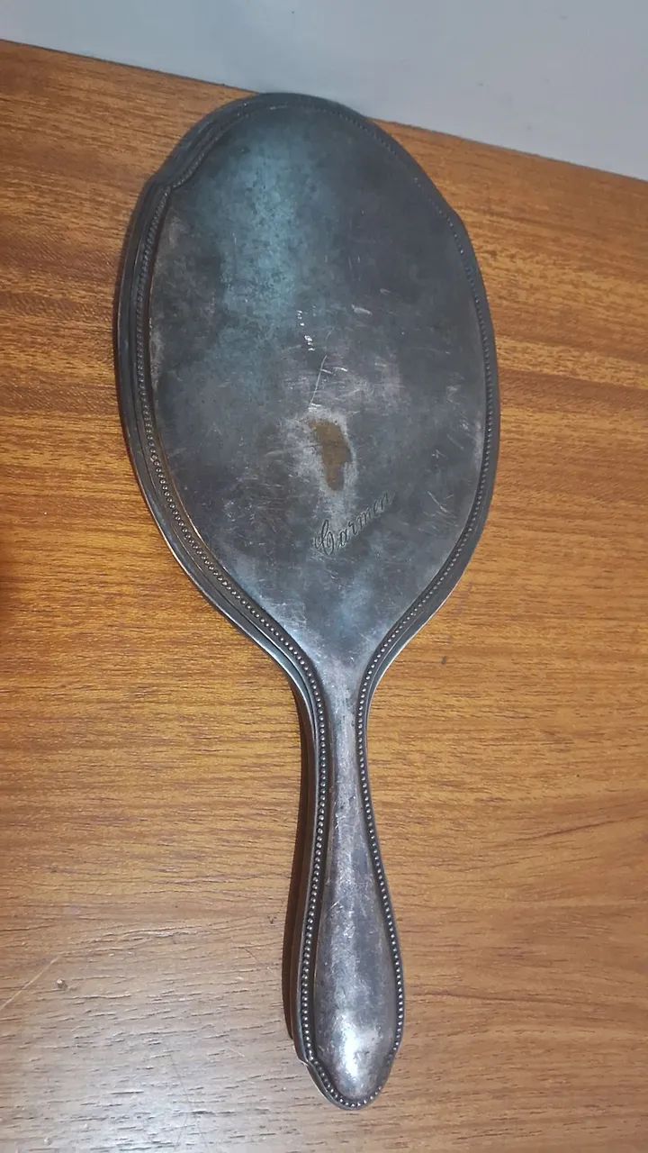 Espelho de Mão Bisotado década 30/40  - Foto 2