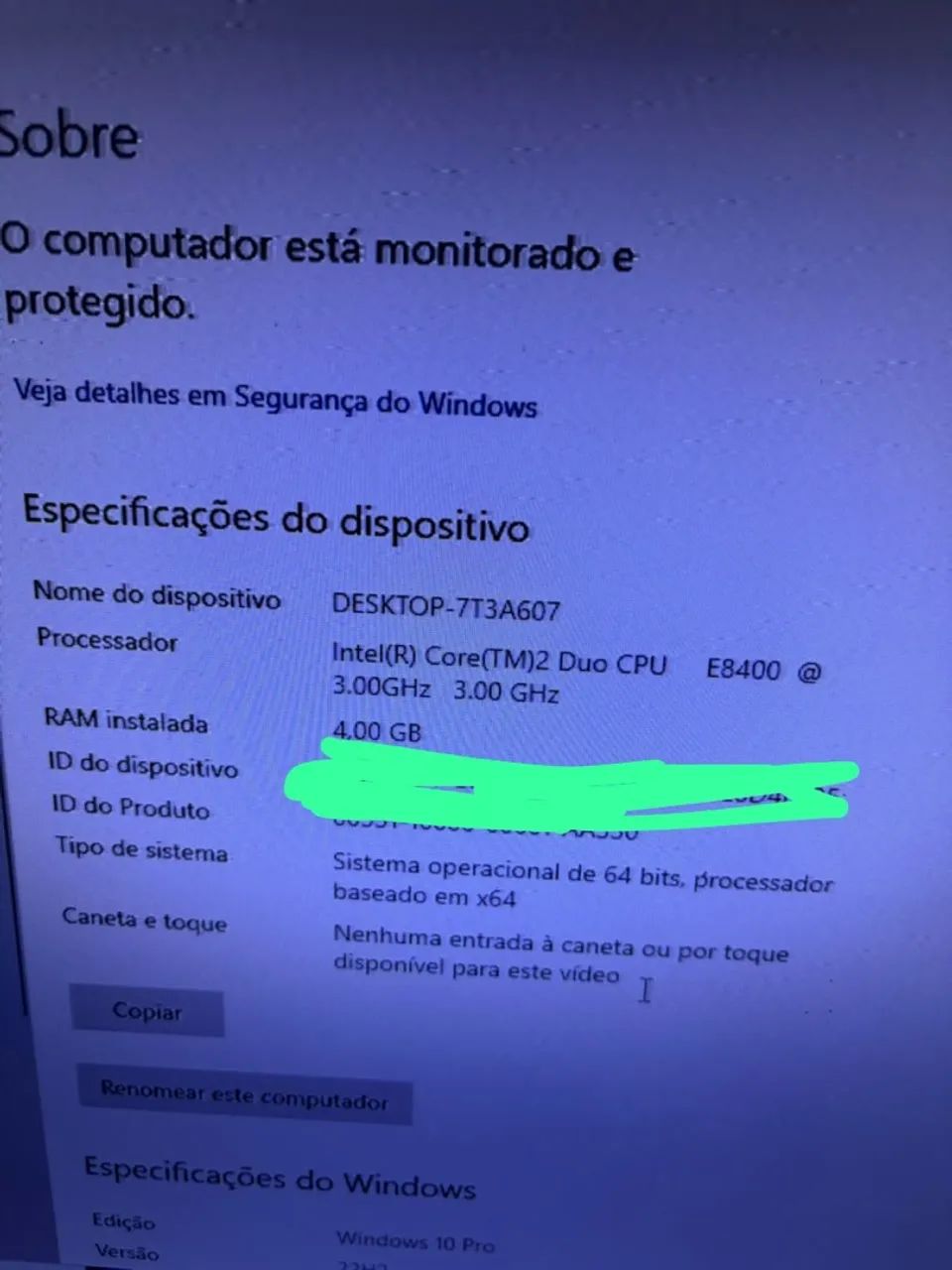 Computador cpu + monitor