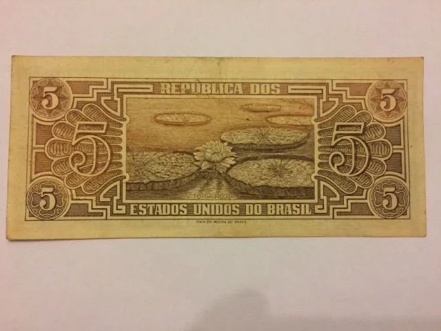 Cédula antiga de 5,00 cruzeiros- 1961 - Foto 2