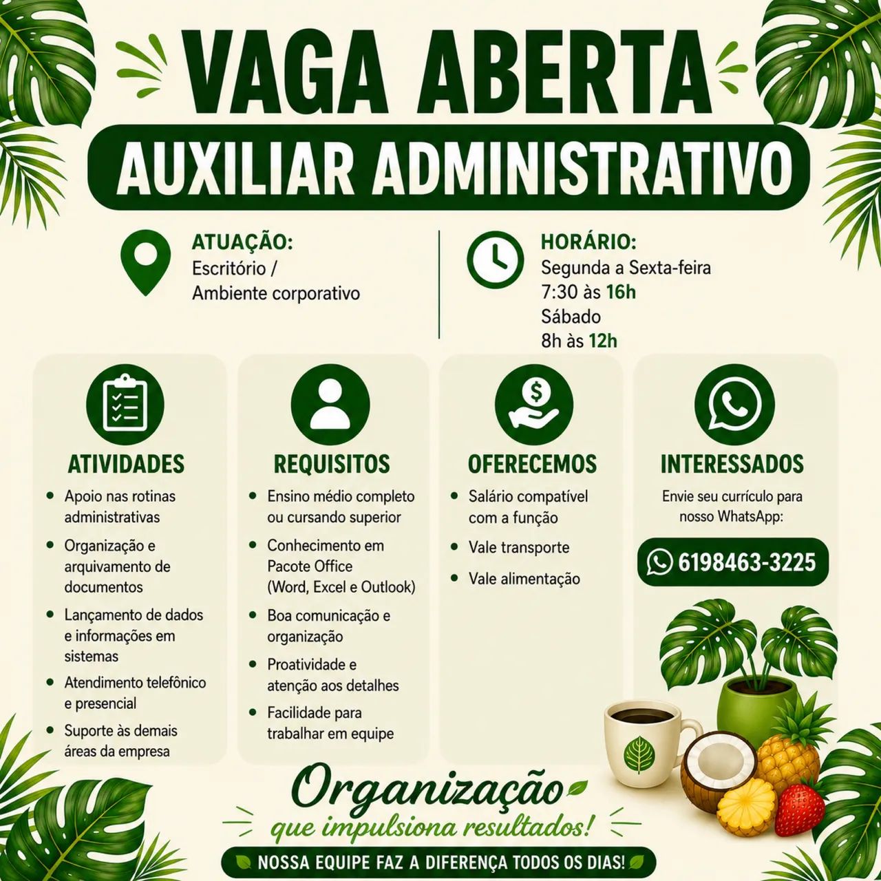 Vaga auxiliar administrativo 