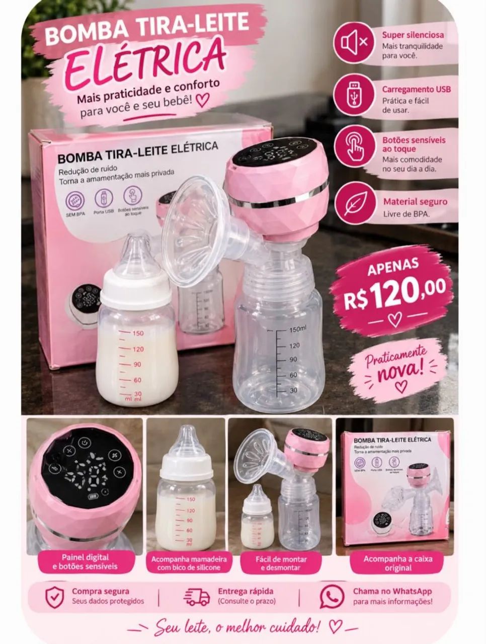 Bomba elétrica de leite 