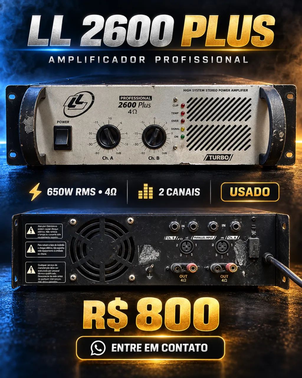 amplificador LL Audio Professional 2600 Plus