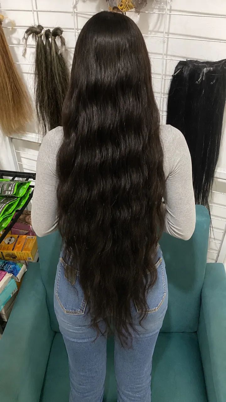 Cabelo 100% humano 80 cm - Foto 2