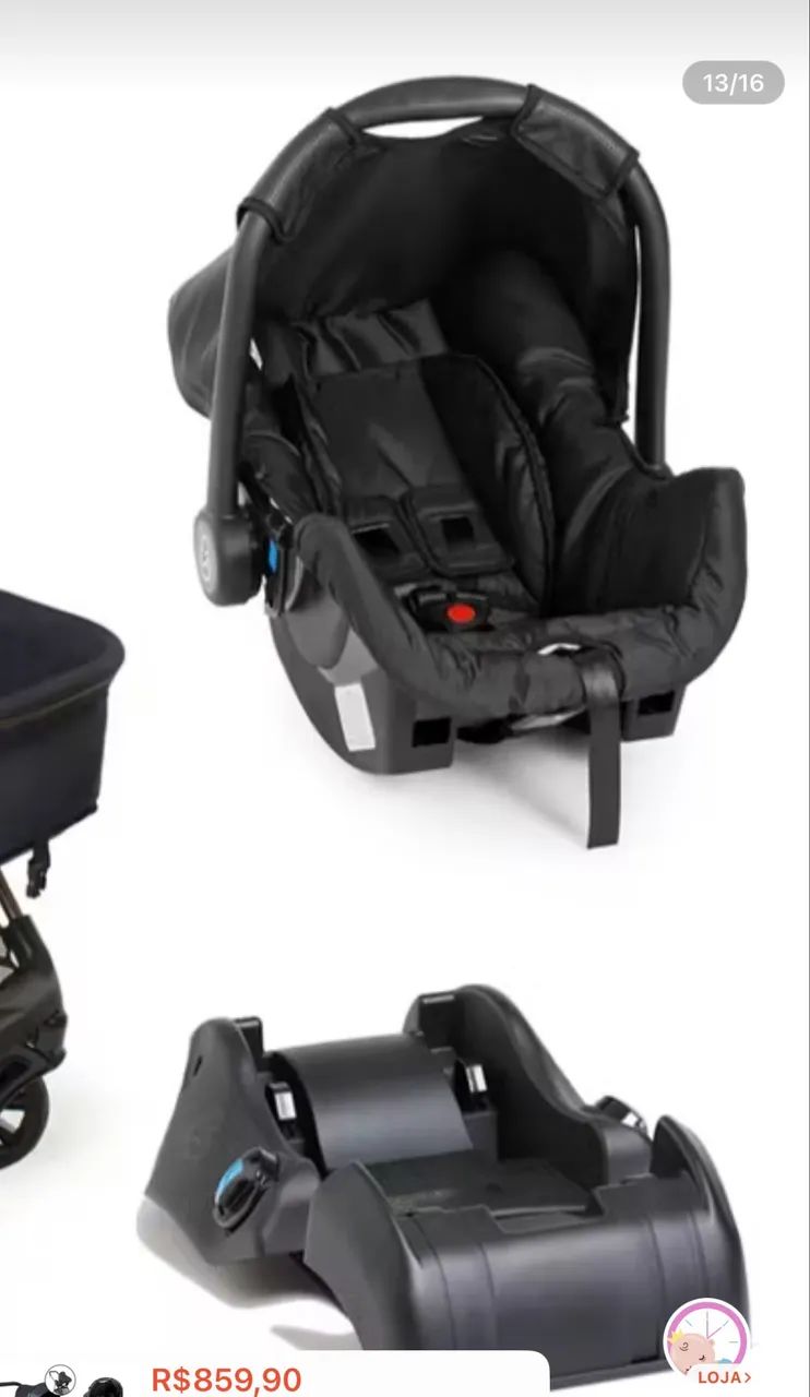 Bebê conforto + base isofix + redutor  - Foto 3