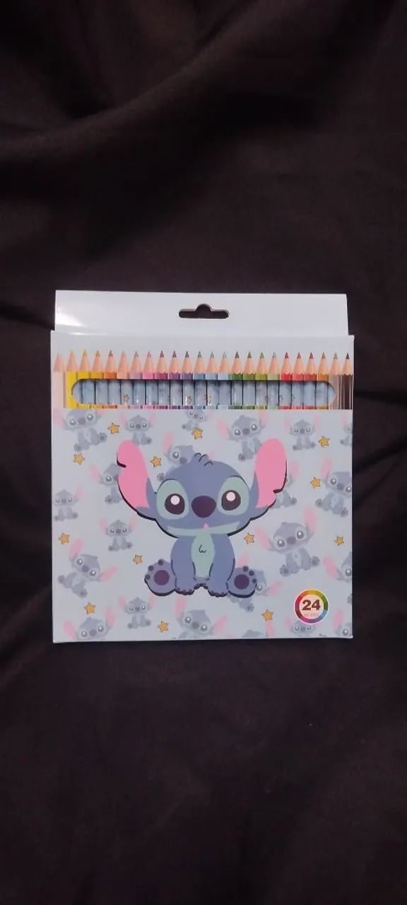 Lápis de Cor 24 cores do Stitch 