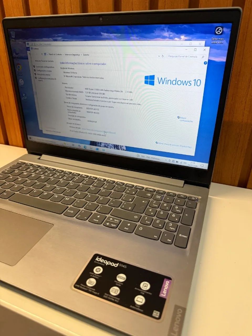 Notebook Lenovo Ryzen 5-3500U 12GB RAM SSD 480GB 15