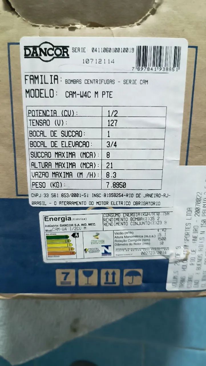 Bomba Centrífuga Dancor Cam-W4C M Pte 1/2 CV - Foto 2
