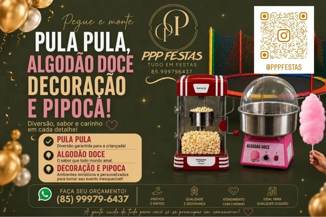 algodão doce pula pula e pipoca 