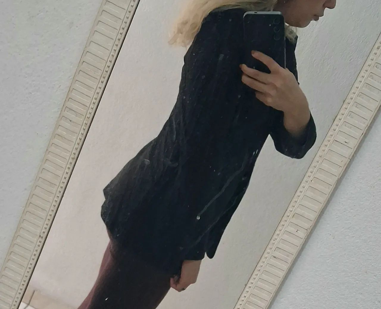 Blazer preto alongado elastano acinturado 38 p  - Foto 4