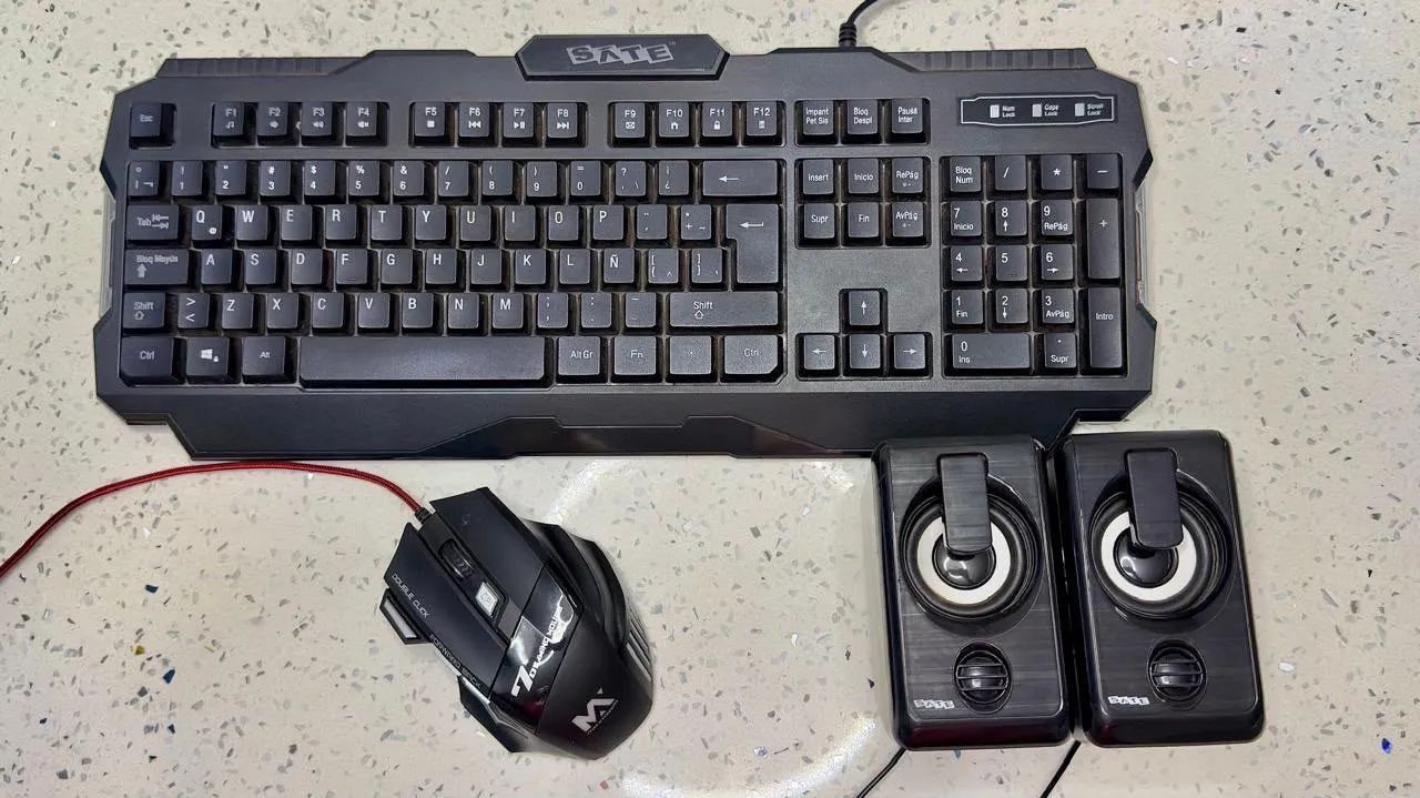 KIT PERIFÉRICOS PRA IR LOGO | MOUSE + TECLADO + CAIXAS DE SOM - Foto 2