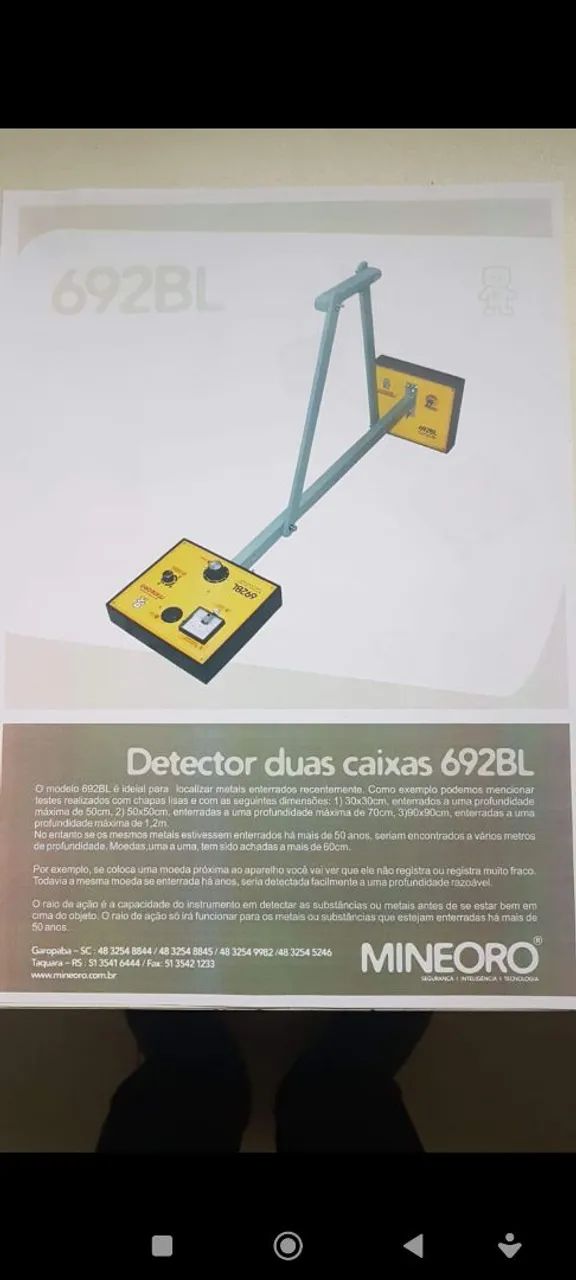 Detector mineoro  para tesouro,