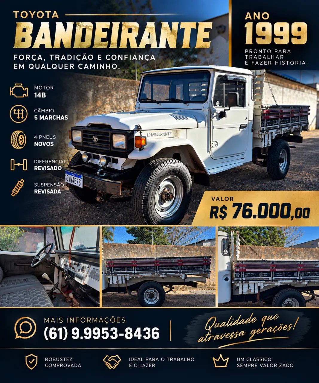 Toyota Band.Picape Chassi Longo Diesel 1999