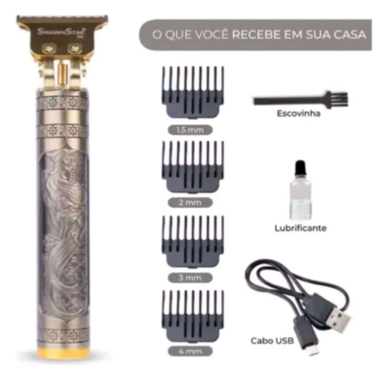 Máquina de cortar cabelo/barba dragão trimmer suit - Nova  - Foto 4