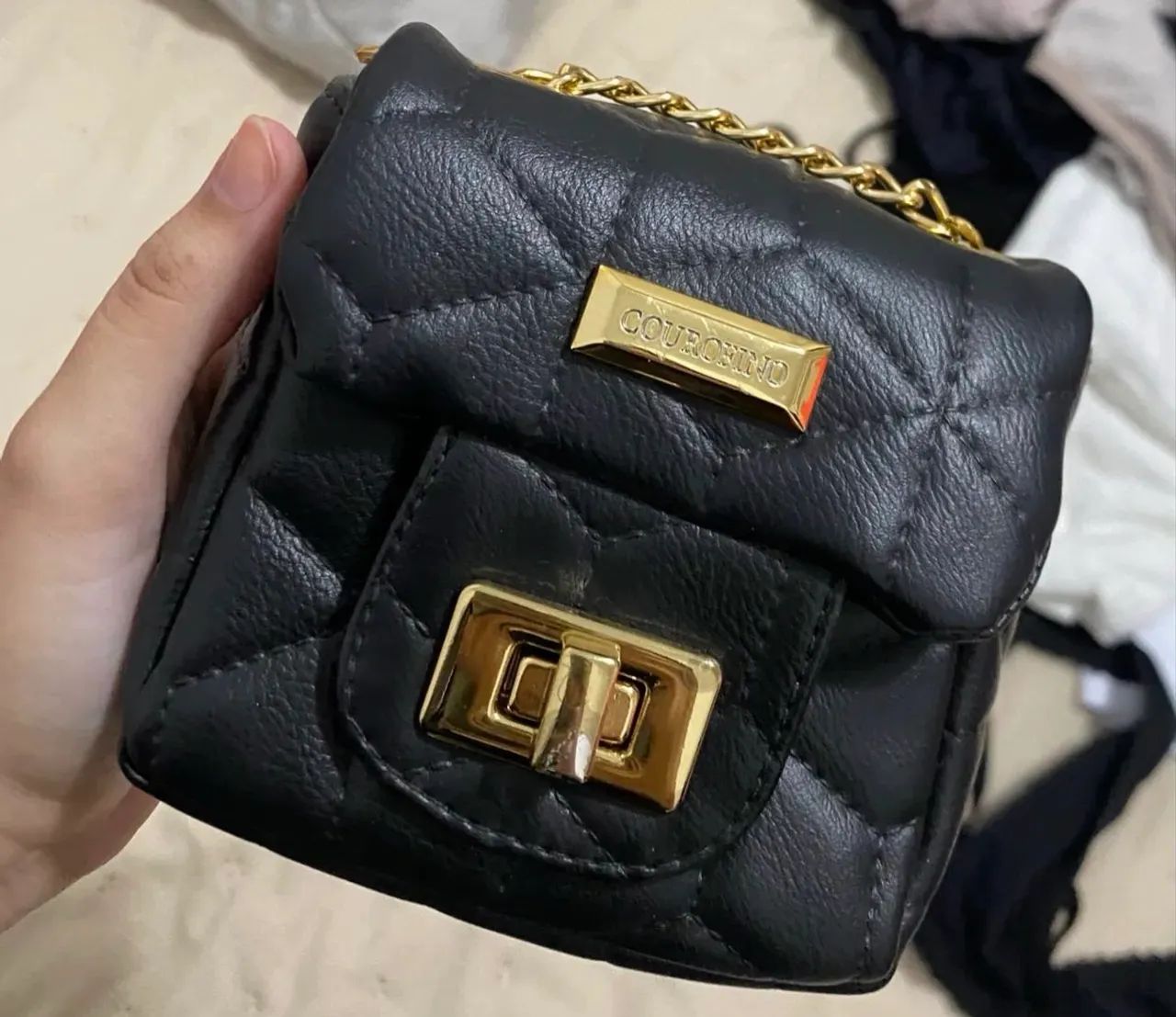 Bolsa pequena preta - courofino  - Foto 4